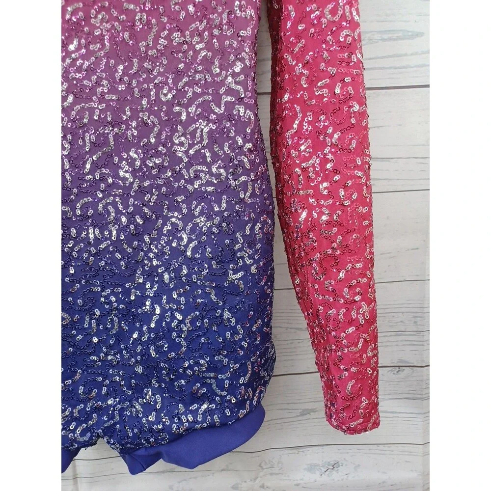 Weissman Showtime Chained To The Rhythm Lipstick Sz MC Child M Sequin Ombre Pink